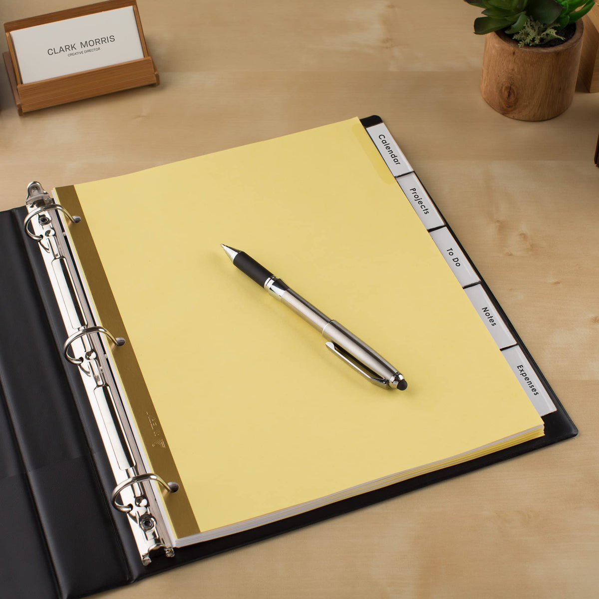Avery Big Tab Insertable Dividers for 3 Ring Binders, 5-Tab Set, Buff Paper, Clear Tabs, 1 Binder Divider Set (11110)