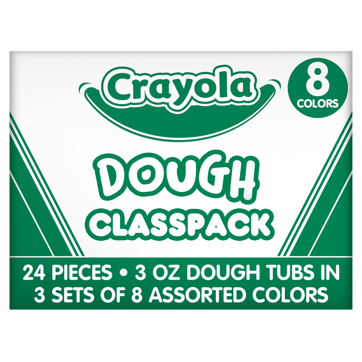 Crayola Dough Classpack, 8 Assorted Colors, Tactile Art Supplies, 3oz Each, 24 Count, Bulk,