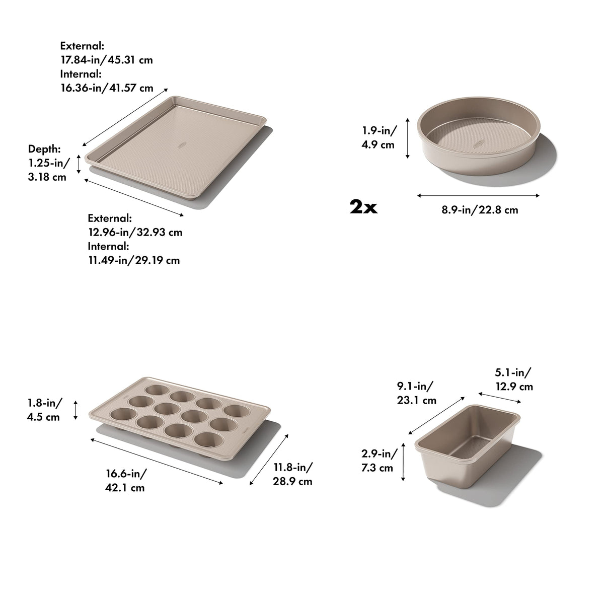 OXO Good Grips Non-Stick Pro 5-Piece Baking Pan Set