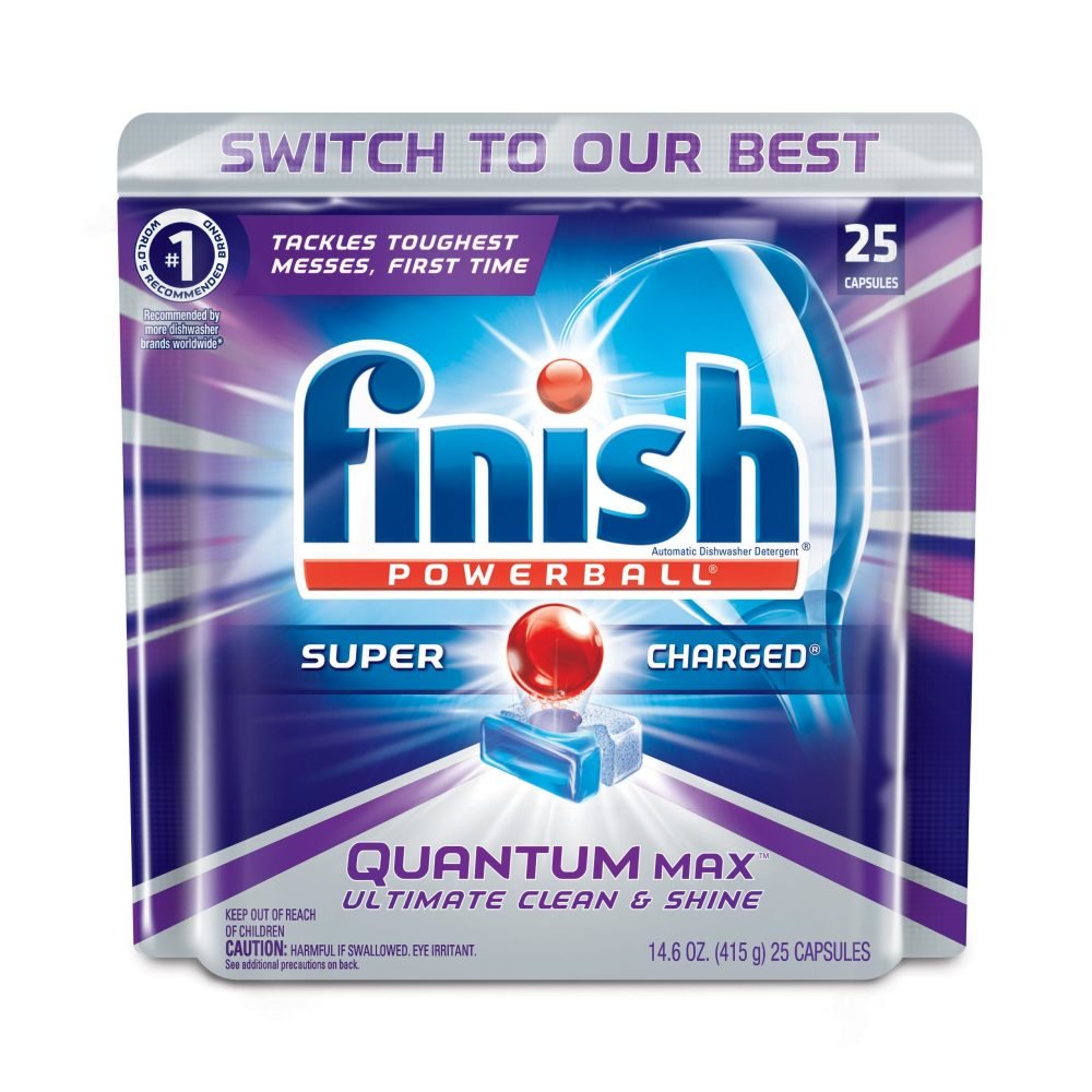 Finish Quantum Max Powerball, Dishwasher Detergent Tablets, 25 Tabs