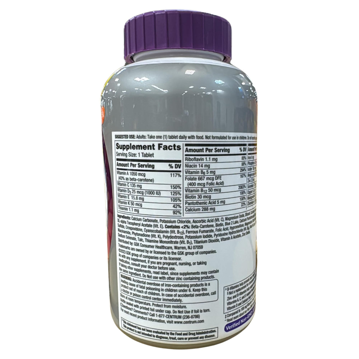 Centrum Silver Women, Multivitamin for Womens 50 Plus Multivitamin Supplement 275 Tablets per Bottle (Pack of 1)
