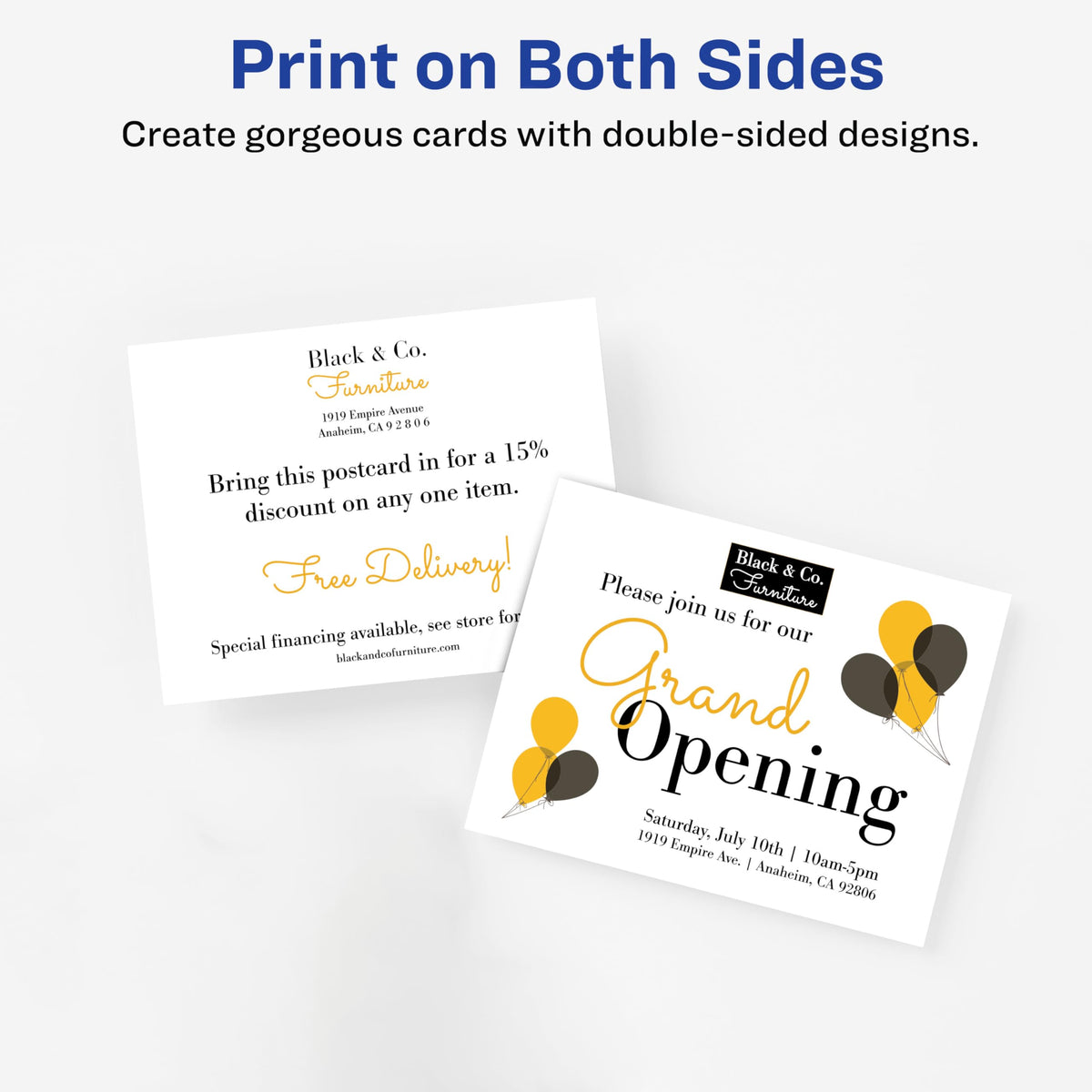 Avery Printable Postcards, 4.25" x 5.5", Matte White, 200 Blank Postcards for Inkjet Printers (8387)