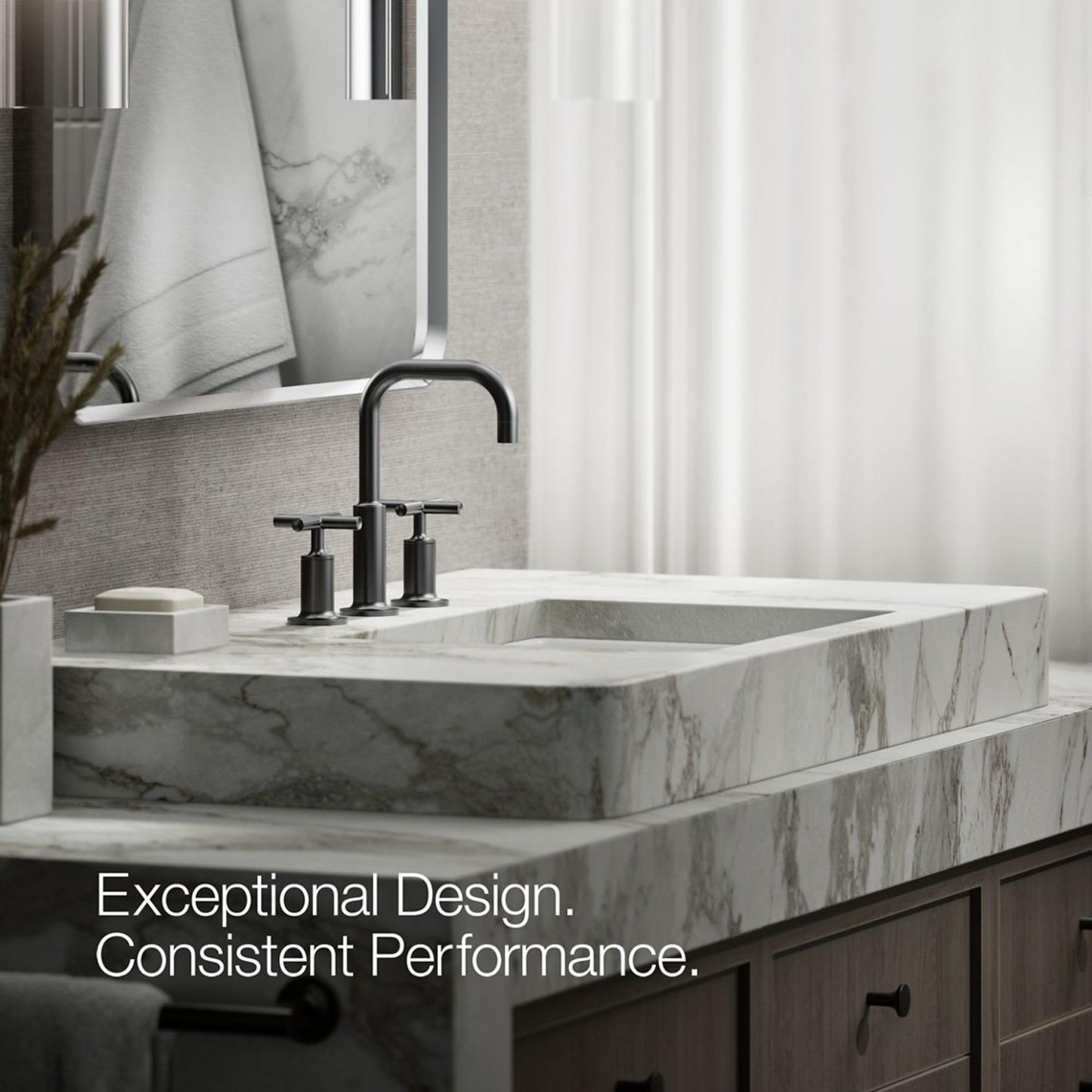 Purist Widespread Bathroom Sink Faucet with Cross Handles, 1.2 gpm Matte Black
