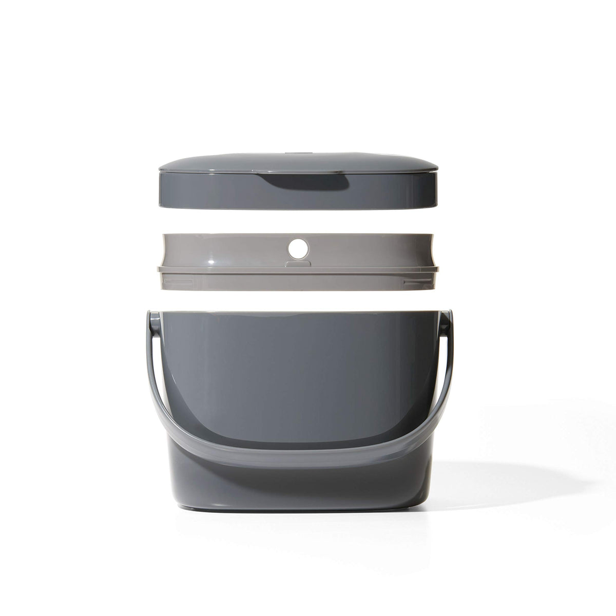 OXO Good Grips EASY-CLEAN COMPOST BIN - CHARCOAL - 1.75 GAL/6.62 L, Plastic, 8.3"L x 10.15"W x 12"H