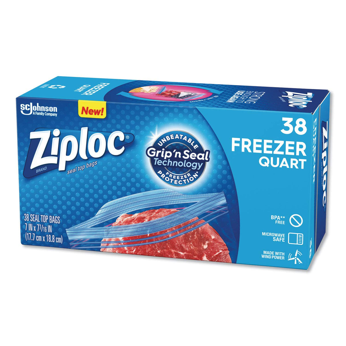 Ziploc Freezer Bag, Quart Value Pack, 40-Count (Pack of 9)