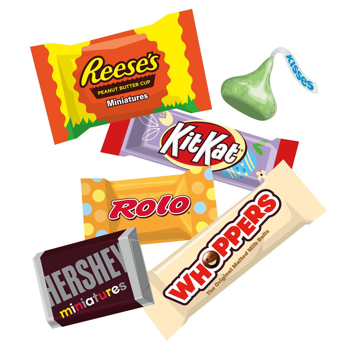 Hershey Assorted Flavored, Easter Candy Bulk Bag, 64.5 oz (270 Pieces)