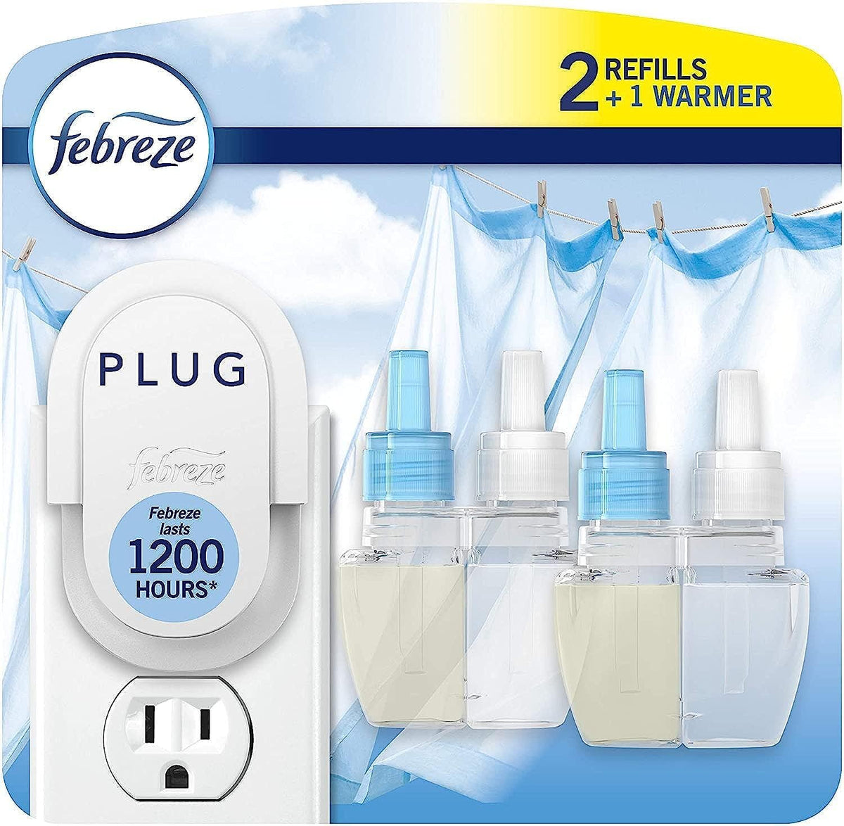 Febreze PLUG, Linen & Sky, Starter Kit & (2) .87 fl. oz. Refills