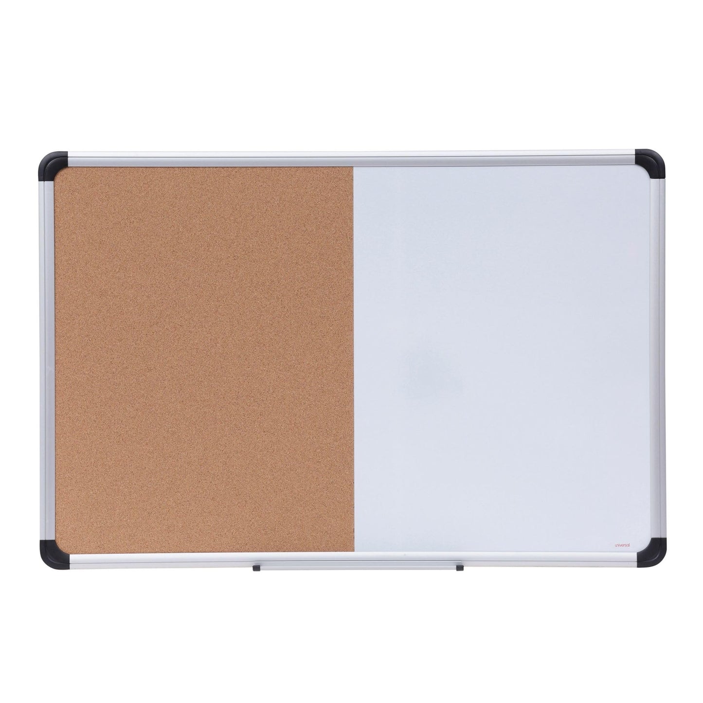 Universal UNV43743 36 in. x 24 in. Melamine Cork/Dry Erase Board - Tan/White Surface, Aluminum/Plastic Frame