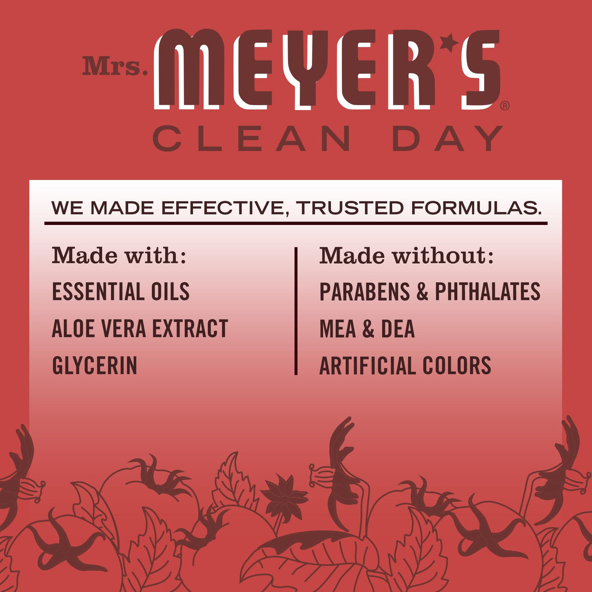 Mrs. MEYER'S CLEAN DAY Liquid Dish Soap, Tomato Vine Scent, 16 Ounce Bottle