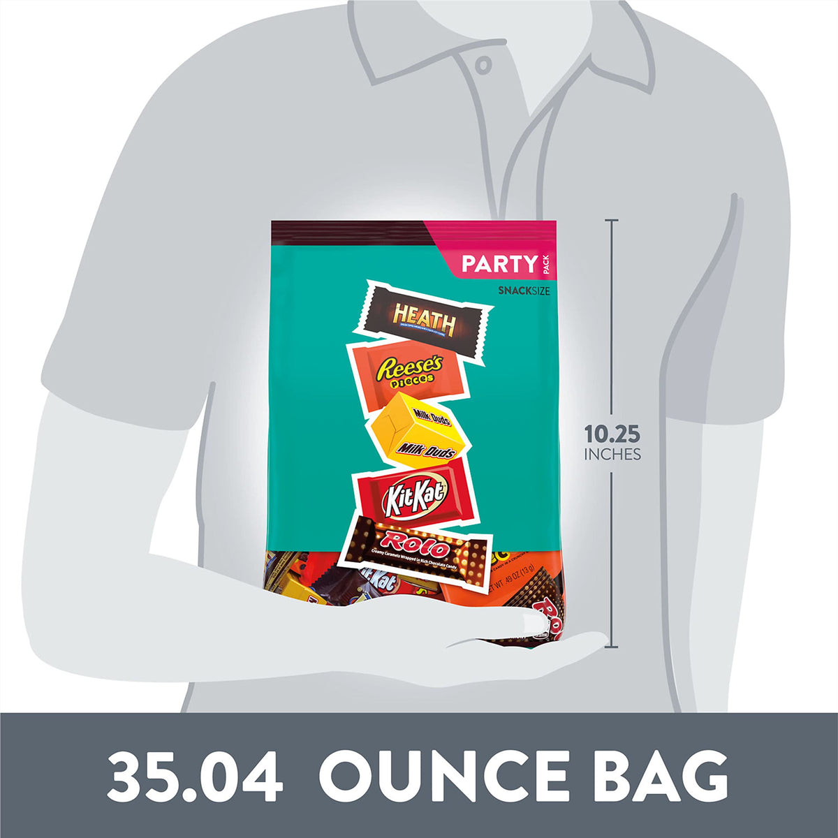 Hershey Assorted Flavored Snack Size, Candy Party Pack, 35.04 oz
