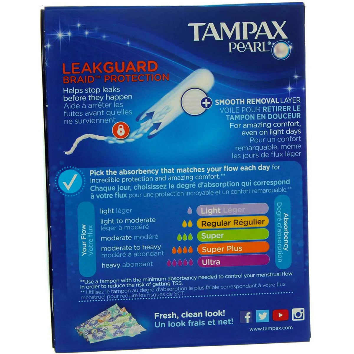 TAMPAX Pearls Plastic Regular 18CT (Pack of 8)