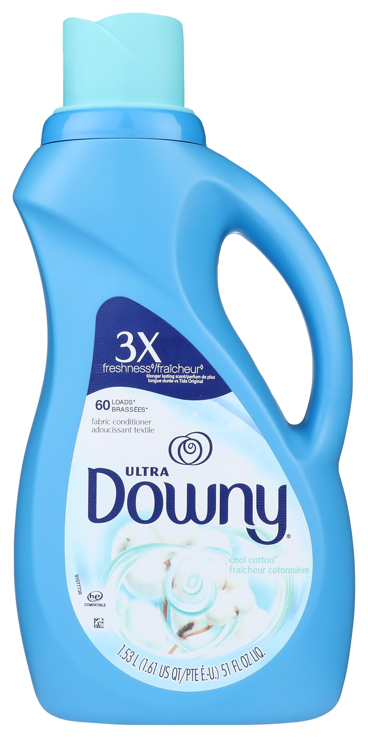 Downy Liquid Cool Cotton Fabric Softener (51oz/1530ml), Packaging May Vary
