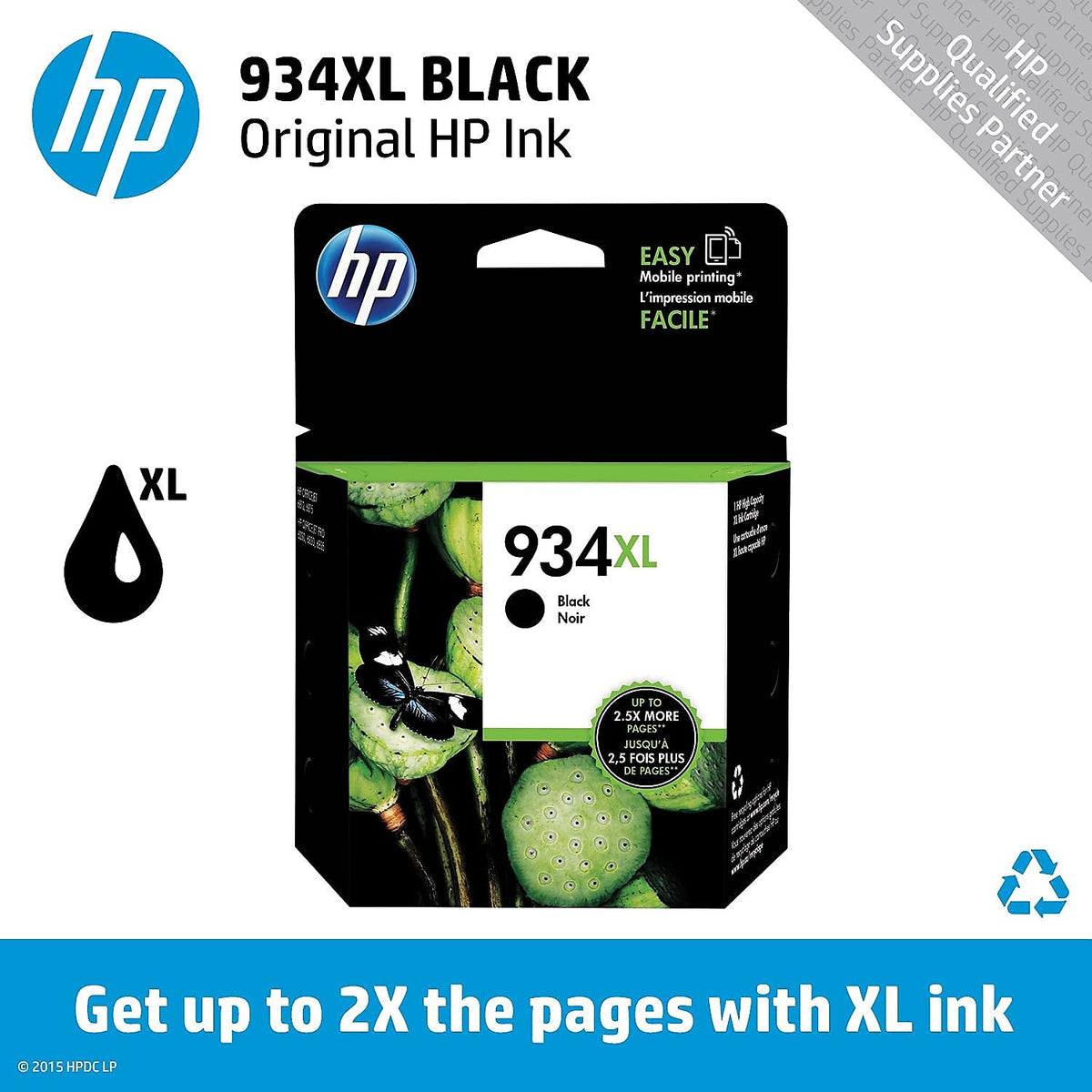 HP 934XL Black High-yield Ink Cartridge | Works with HP OfficeJet 6810; OfficeJet Pro 6230, 6830 Series | C2P23AN
