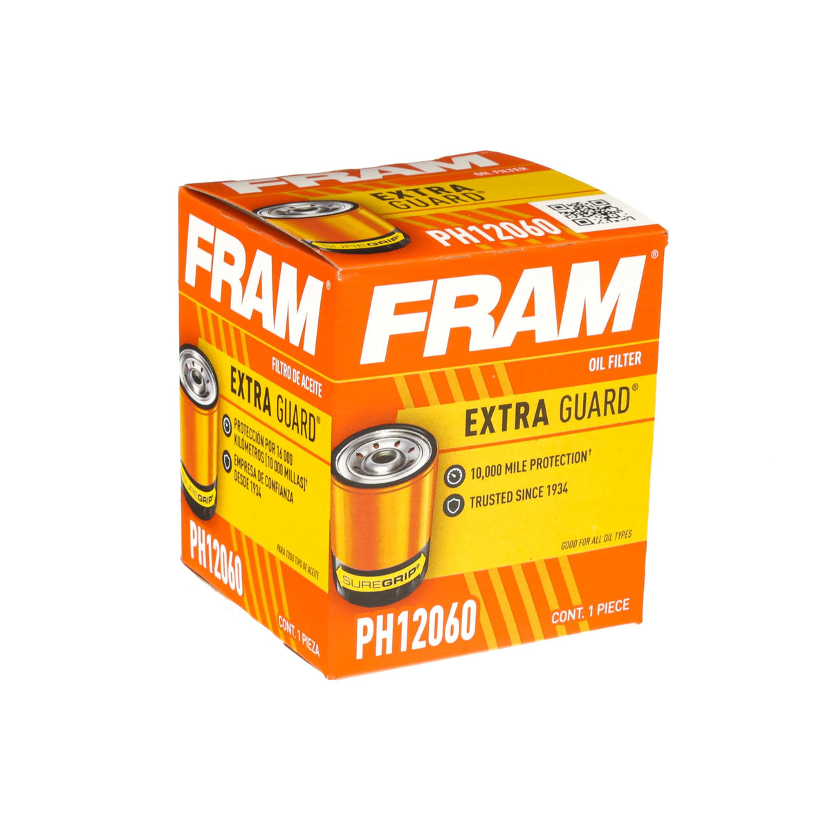 FRAM Extra Guard PH12060, 10K Mile Change Automotive Replacement Interval Spin-On Engine Oil Filter for Select Vehicle Models
