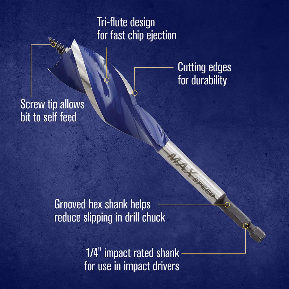 Irwin Tools IRWIN Speedbor Drill Bit Set for Wood, 6-pc. (IWAX236PC)
