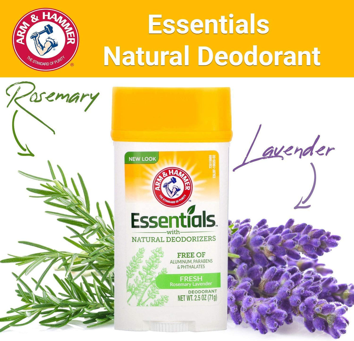 Arm & Hammer Essentials Deodorant, Fresh, 2.5 oz. (Pack of 2)