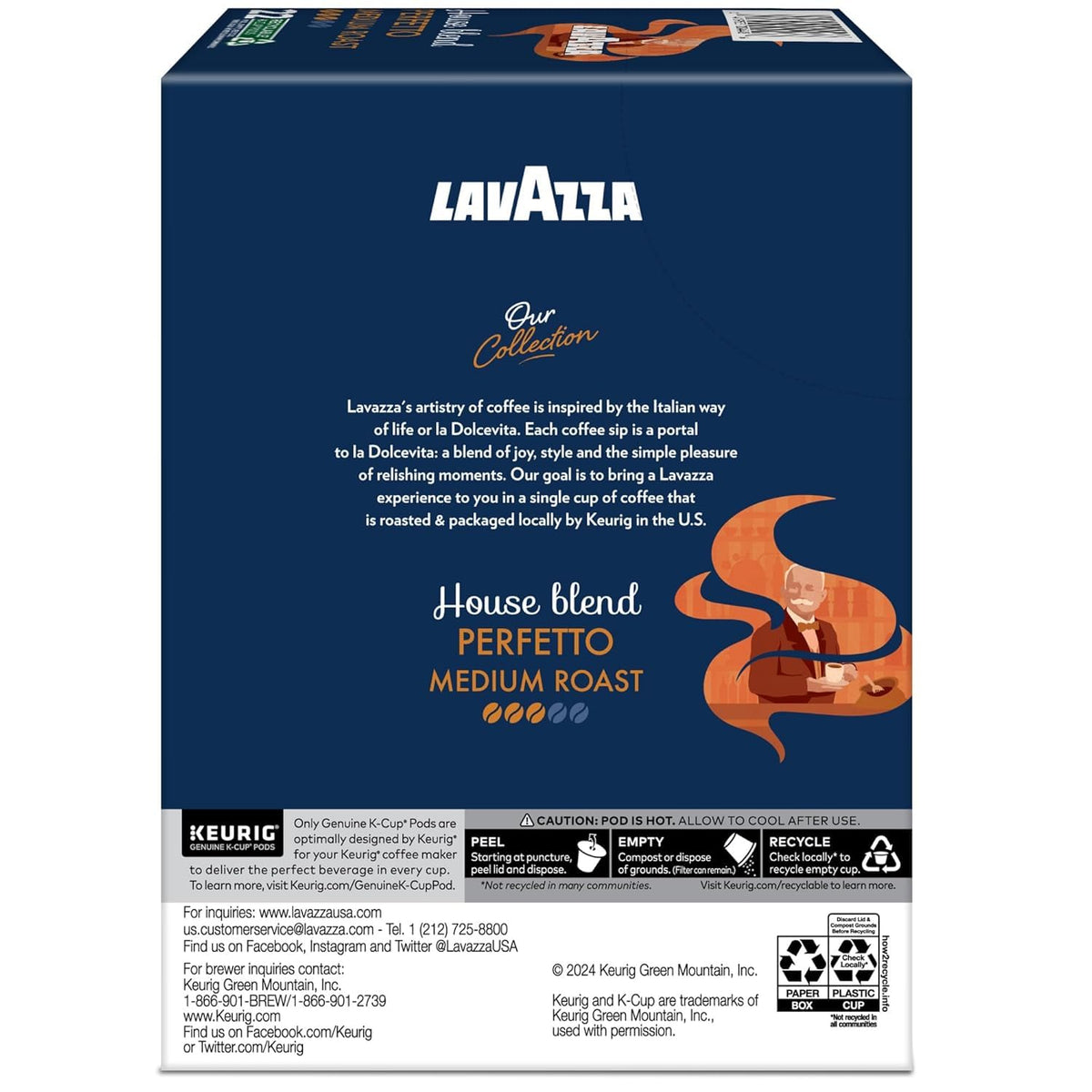 Lavazza K-Cup Portion Pack for Keurig Brewers, Perfetto, 44 Count