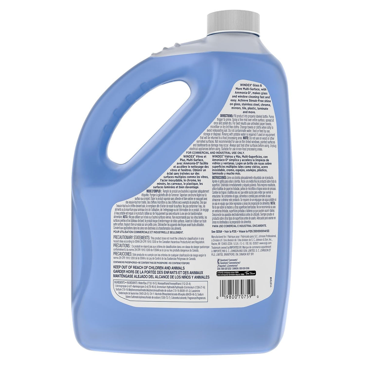Windex Glass Cleaner with Ammonia-D, Floral, 128 oz., 1-Count