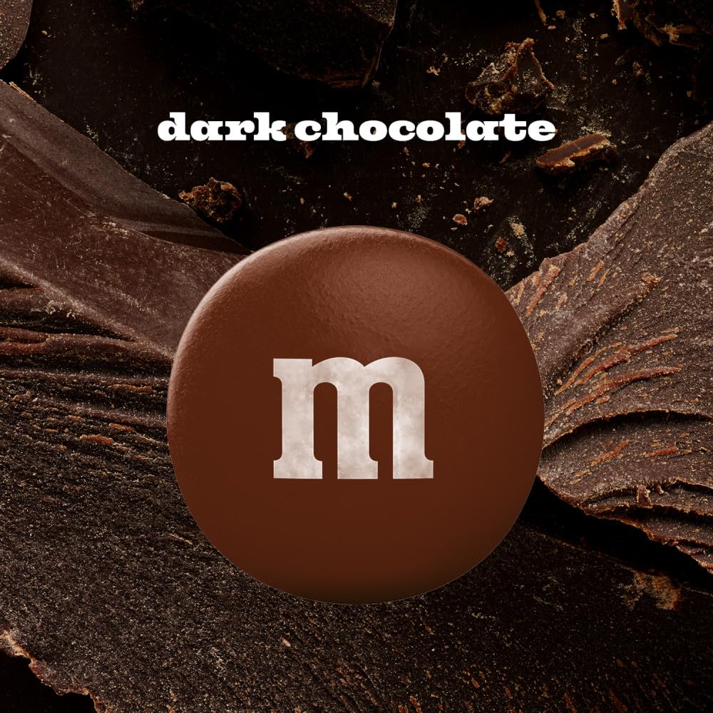 M&M'S Dark Chocolate Candy, Family Size Bulk Candy Chocolate, 18 oz Resealable Bulk Dark Bag