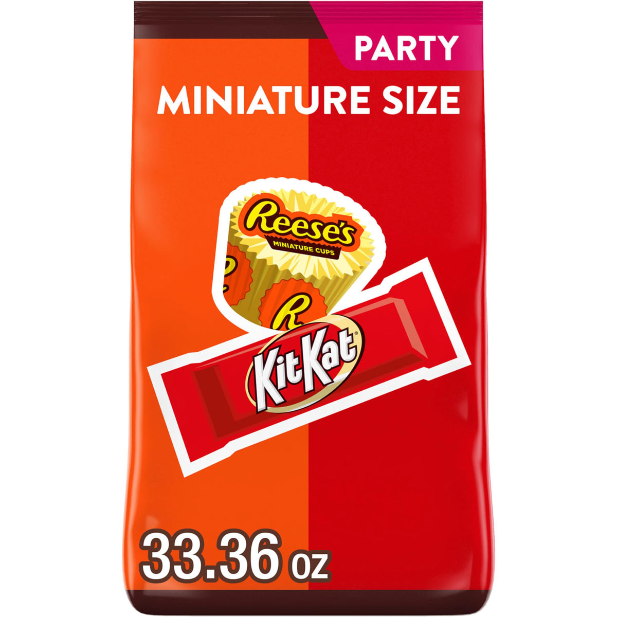KIT KAT and REESE'S Assorted Milk Chocolate Flavored Candy Party Pack, 33.36 oz