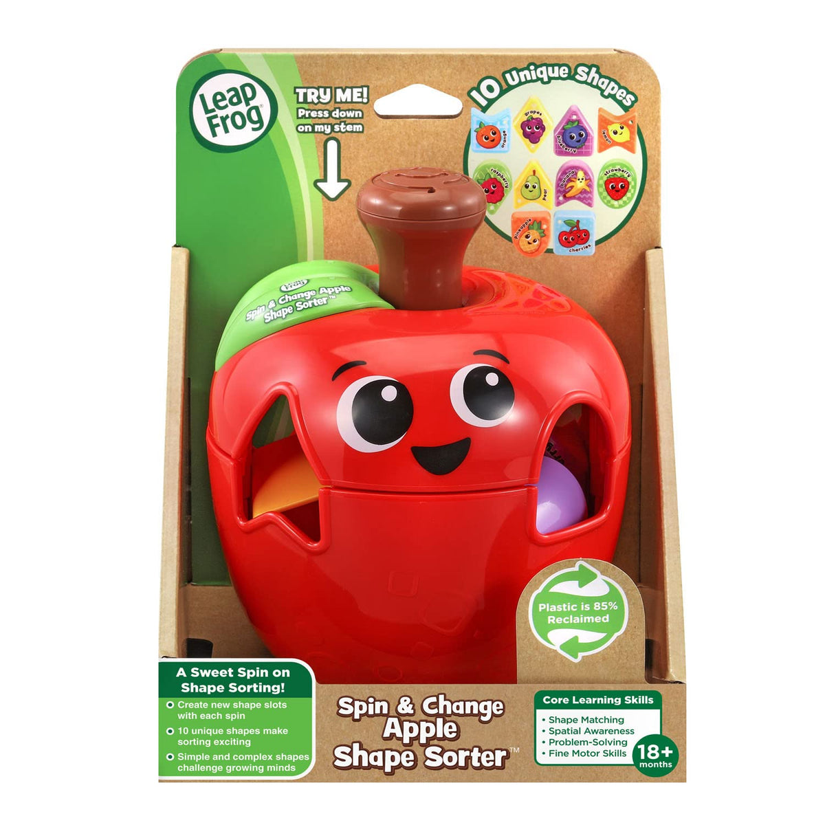 LeapFrog Spin and Change Apple Shape Sorter