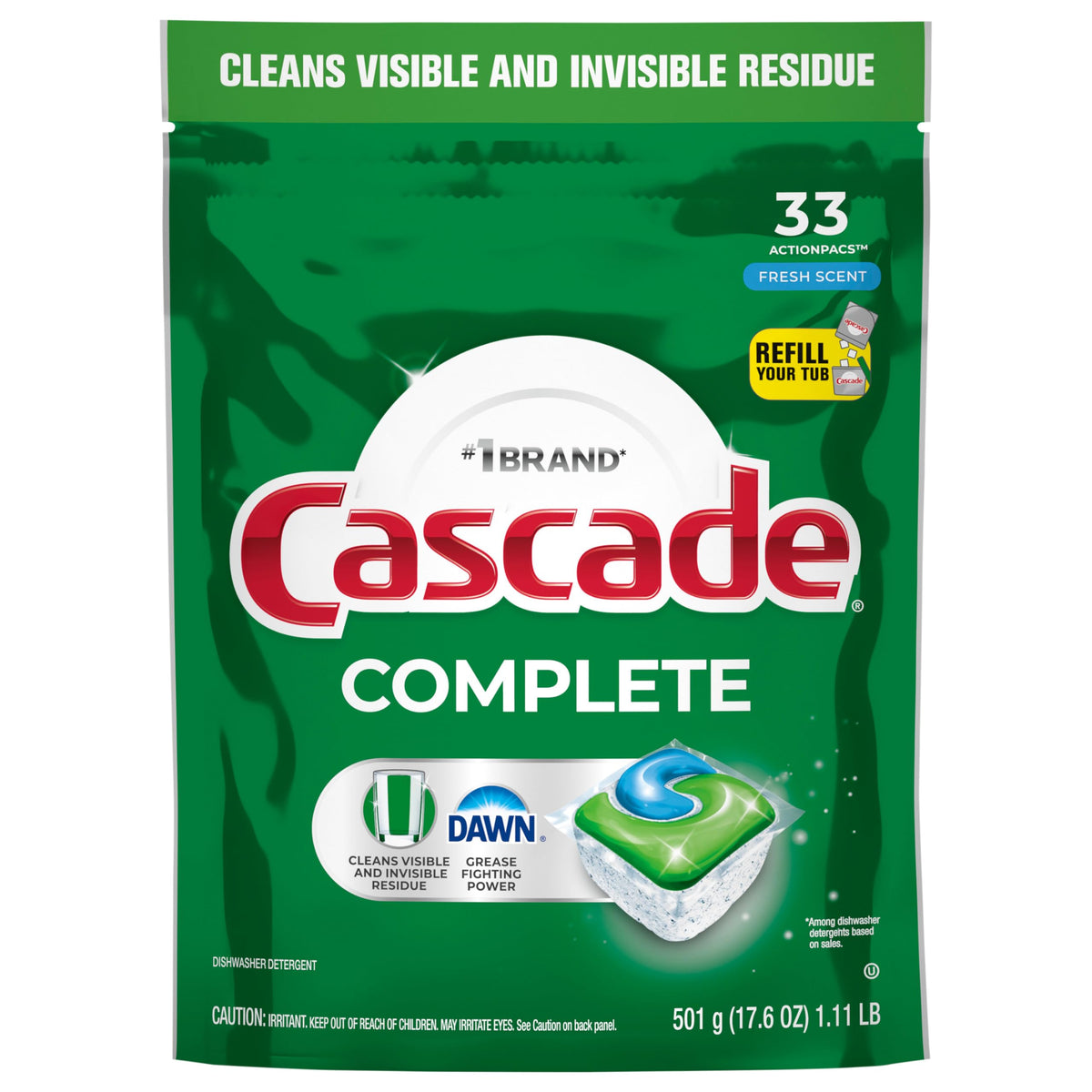 Fresh Cascade Complete Dishwasher Pods - 33 Count