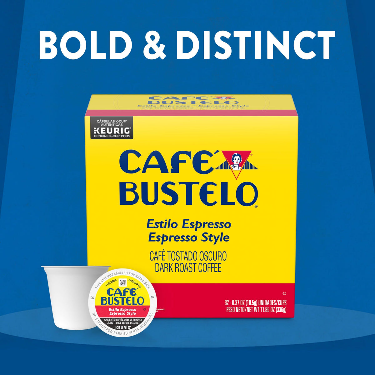 Café Bustelo Espresso Style Dark Roast Coffee, 128 Keurig K-Cup Pods
