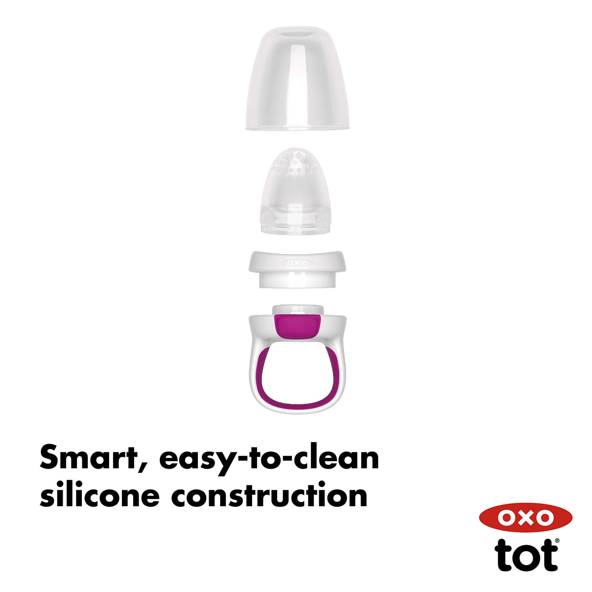 OXO Tot Silicone Self-Feeder 2 Pack Teal/Pink