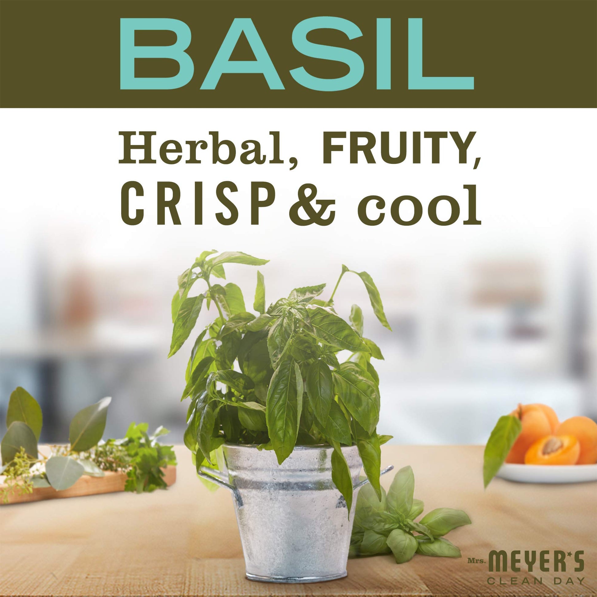 MRS. MEYER'S CLEAN DAY Hand Soap, Made with Essential Oils, Biodegradable Formula, Basil, 12.5 fl. oz - Pack of 3