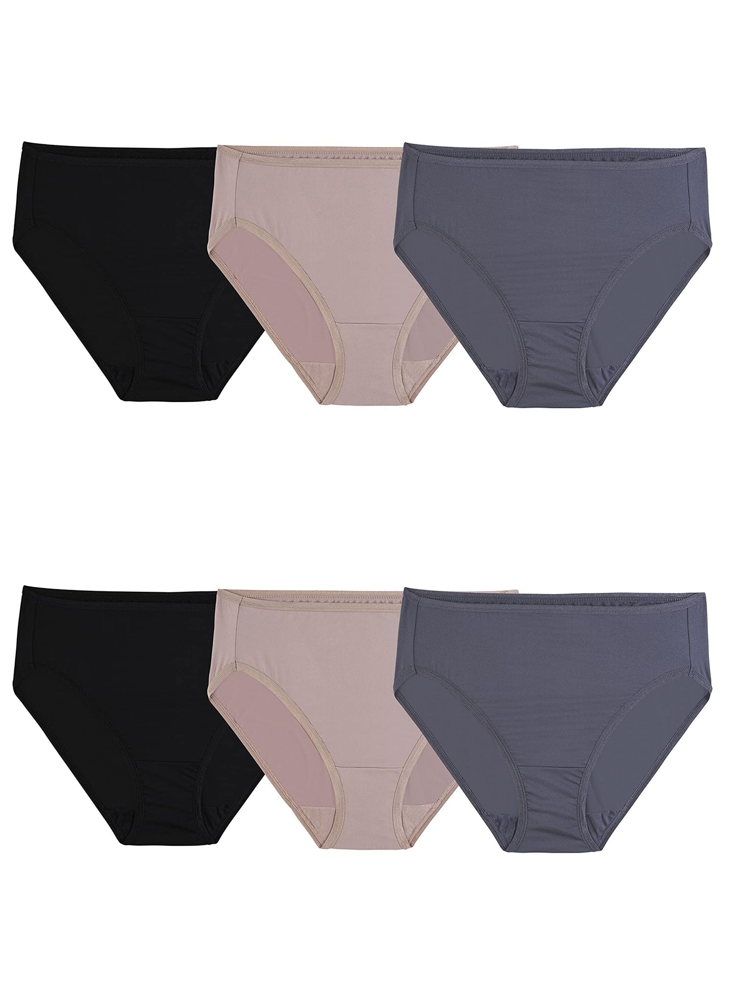 Fruit of the Loom Women's Size Underwear, Designed to Fit Your Curves, Hi Cut-Microfiber-Assorted, 10 Plus