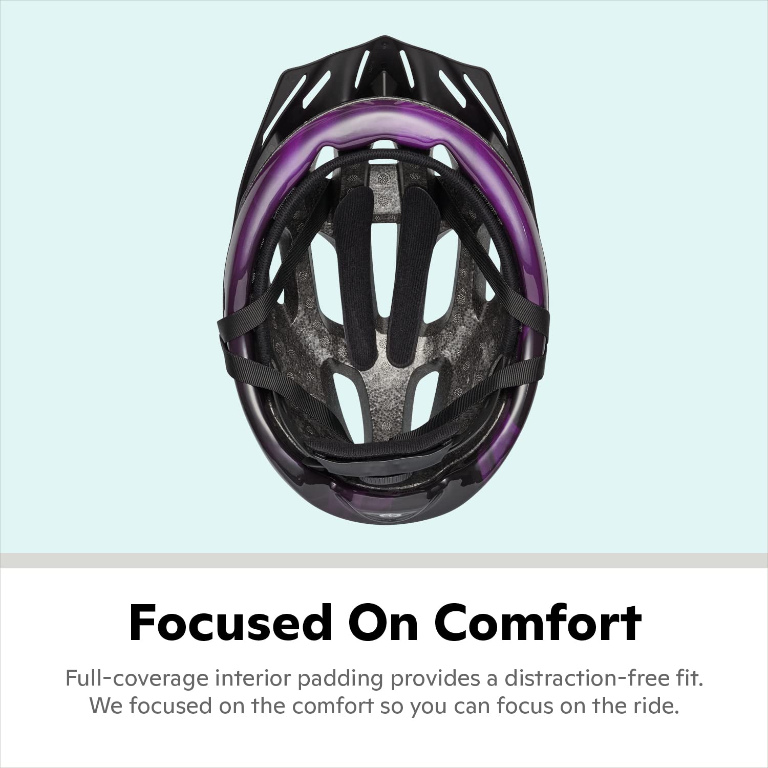 Schwinn Intercept Bike Helmet For Adult Men Women Ages 14 and Up, Can Fit Head Circumference 58-62 cm, With 10 Vents, Snap On/Off Visor, Adult Purple