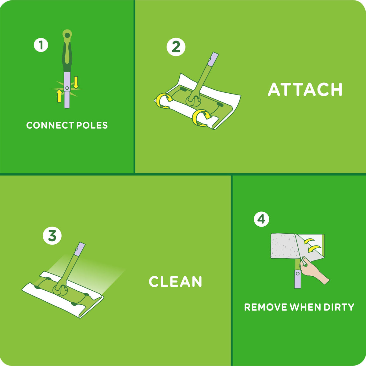 Swiffer Sweeper Dry Sweeping Pad, Multi Surface Refills for Dusters Floor Mop, Unscented, 32 count
