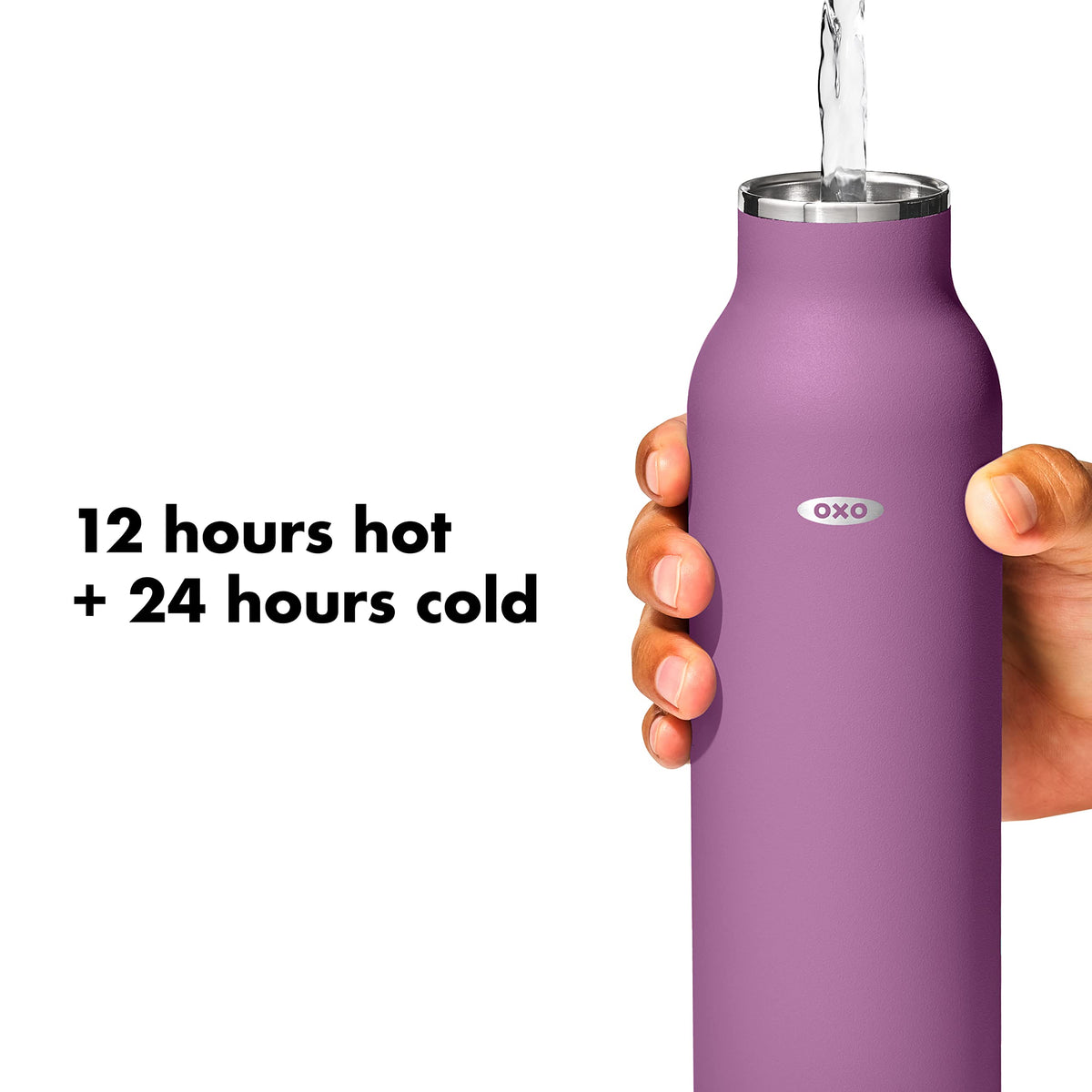 OXO Strive 16oz Insulated Water Bottle with Standard Lid - Amethyst