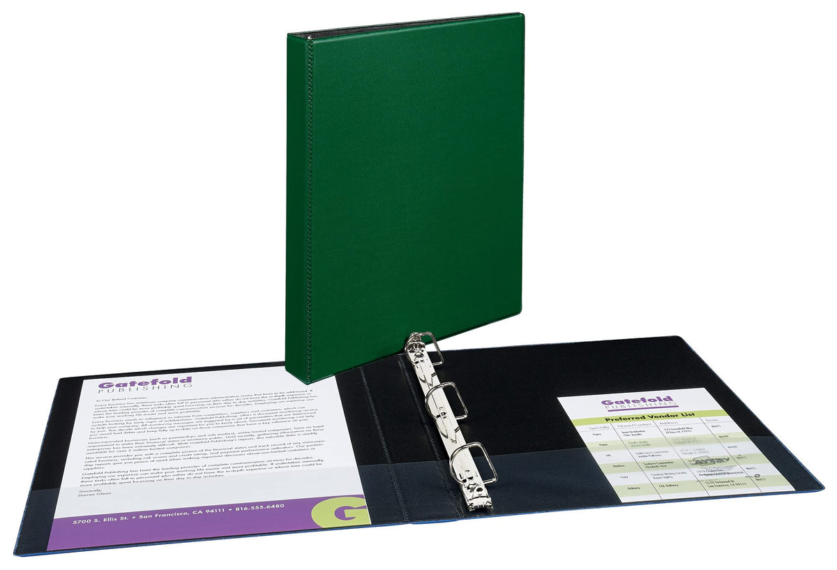 Avery Durable 3 Ring Binder, 1 Inch Slant Rings, 3 Green Binders (27253)
