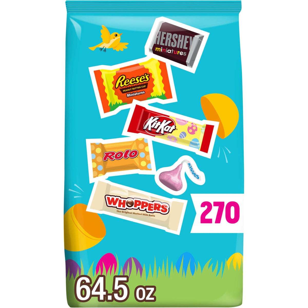 Hershey Assorted Flavored, Easter Candy Bulk Bag, 64.5 oz (270 Pieces)