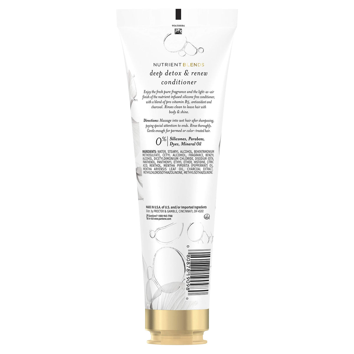 Pantene Nutrient Blends Deep Detox & Renew Clarifying Silicone Free Charcoal Conditioner, 8 Fl Oz