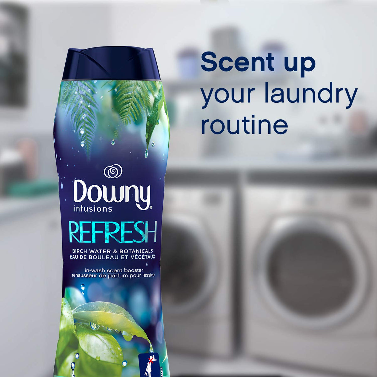 Downy Infusions Laundry Scent Booster Beads for Washer, Refresh, Birch Water & Botanicals, 10 oz (Pack of 4)