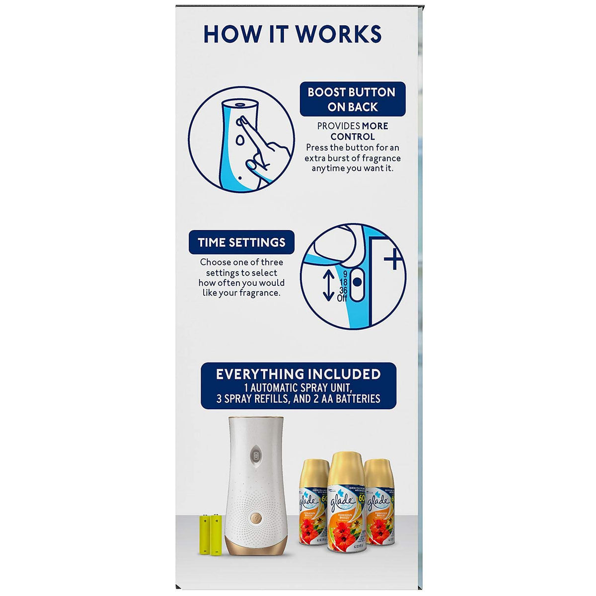 Glade Automatic Spray Air Freshener 1 Holder + 3 Refills - Hawaiian Breeze