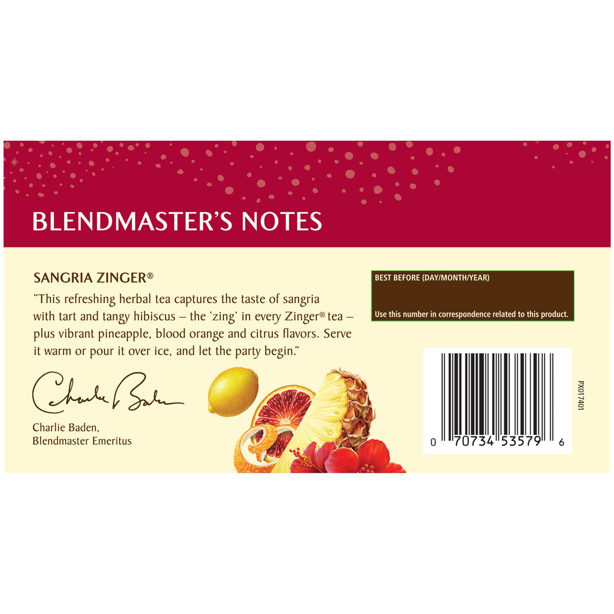 Celestial Seasonings Herbal Tea, Sangria Zinger, 20 Count