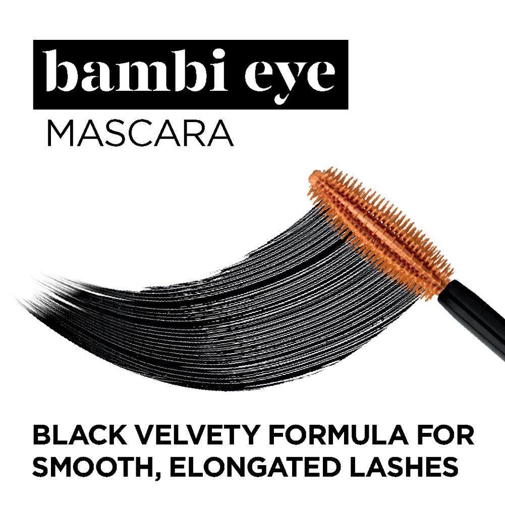 L'Oreal Paris Makeup Bambi Eye Mascara, Lasting Volume, Length & Lift, Doe-Eye Definition, No Clumping or Smudging, Waterproof, Blackest Black, 0.21 Fl Oz