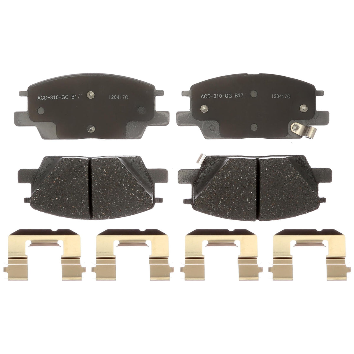 ACDelco Silver 14D1913CH Ceramic Front Disc Brake Pad Set with Clips