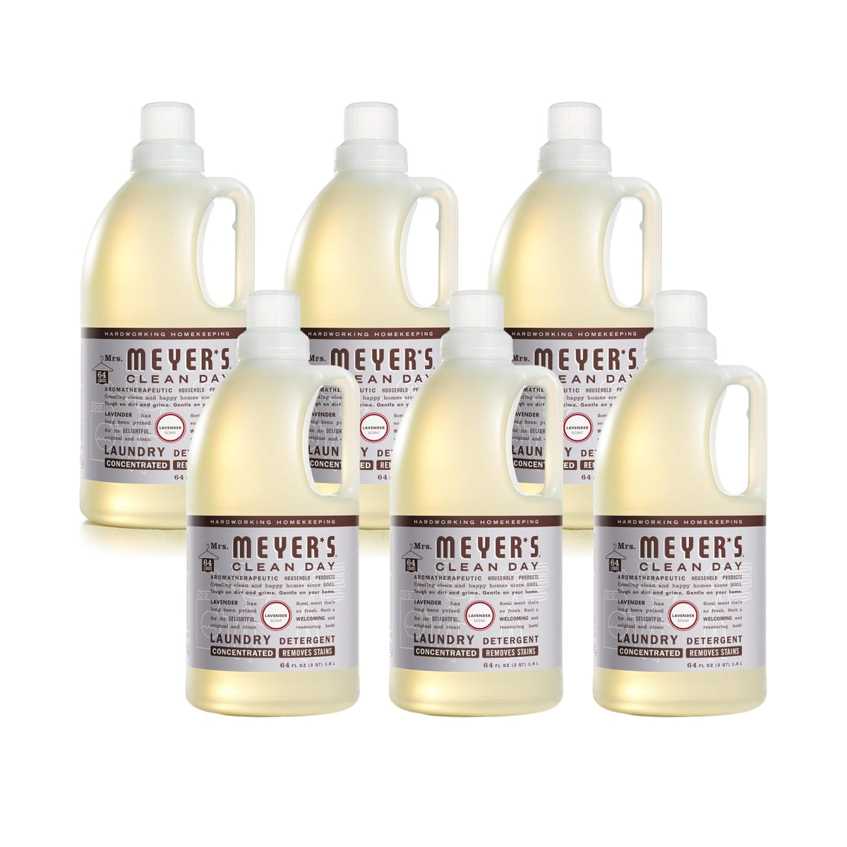 Mrs. Meyer's Laundry Detergent Lavender, 64 OZ (Pack of 6)