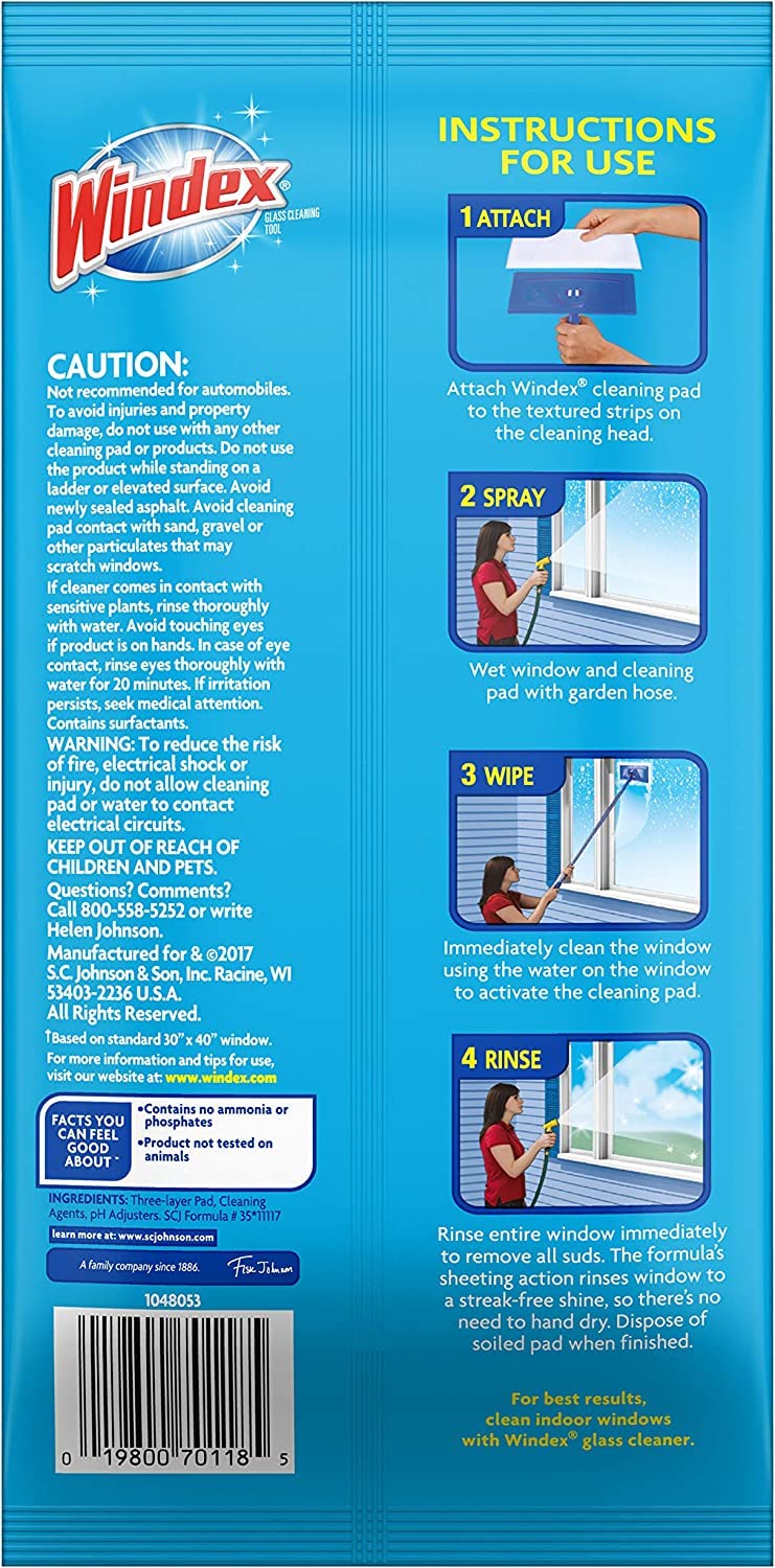 Windex Outdoor Refill Pads 2 Count (2 Count (Pack of 4))