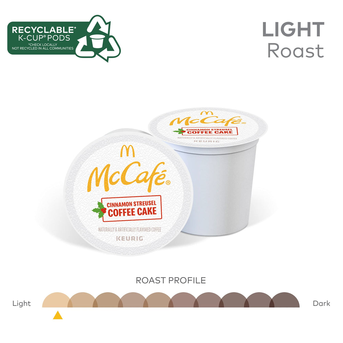 McCafe Cinnamon Streusel Coffee Cake Coffee, Keurig Single Serve K-Cup Pods, 72 Count