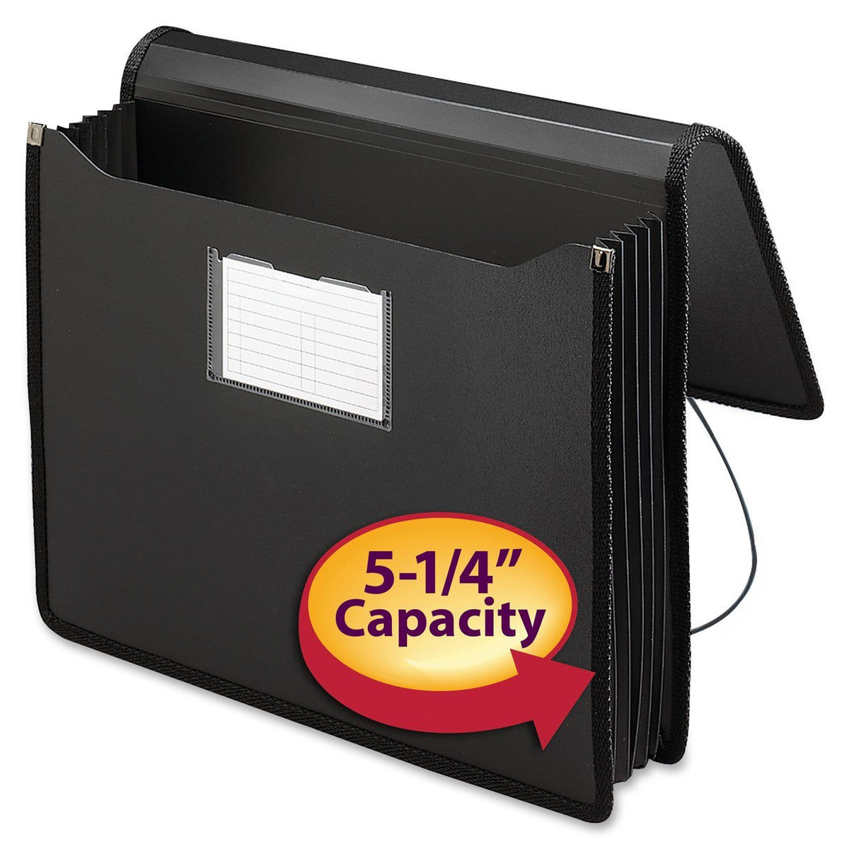 Smead Poly Premium Expanding File Wallet with Closure, 5-1/4" Expansion, Letter Size, Black (71500)