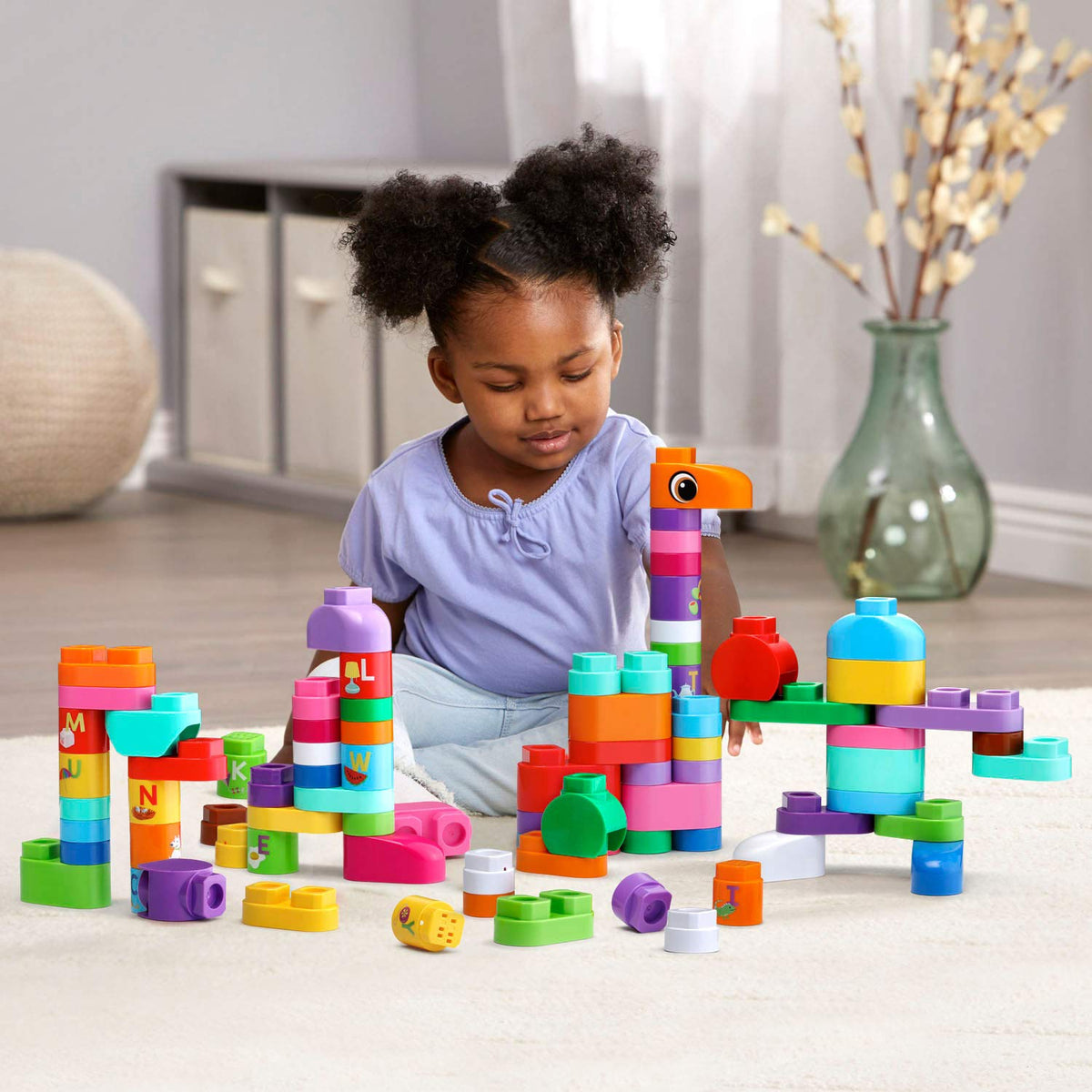 LeapFrog LeapBuilders 81-Piece Jumbo Blocks Box, Pink