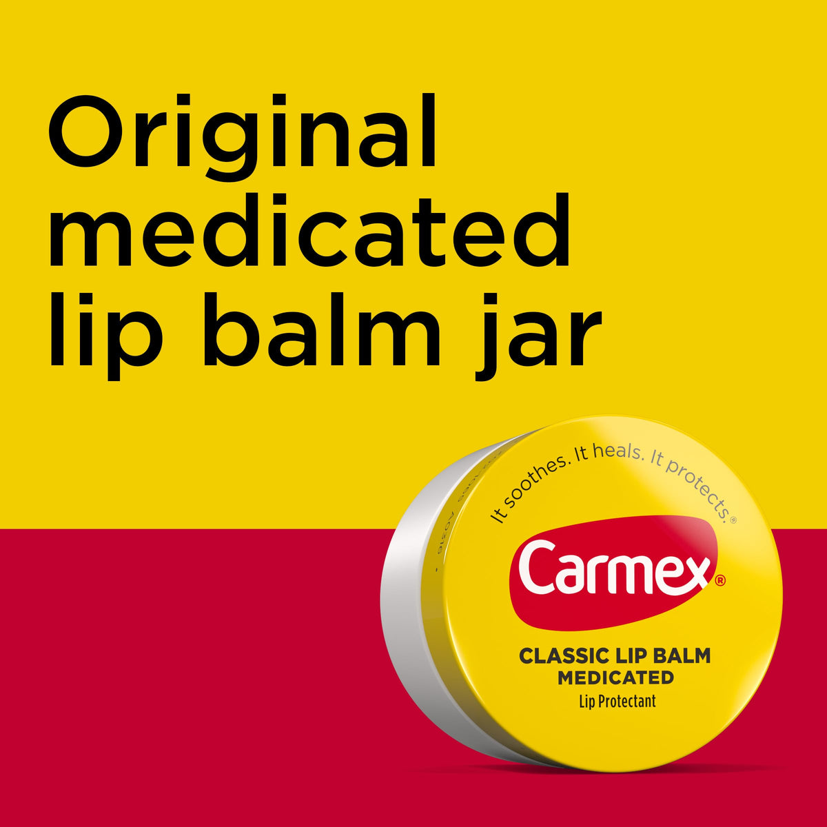 Carmex Medicated Lip Balm Jar, Lip Moisturizer for Dry, Chapped Lips, 0.25 OZ - (6 Packs of 3)
