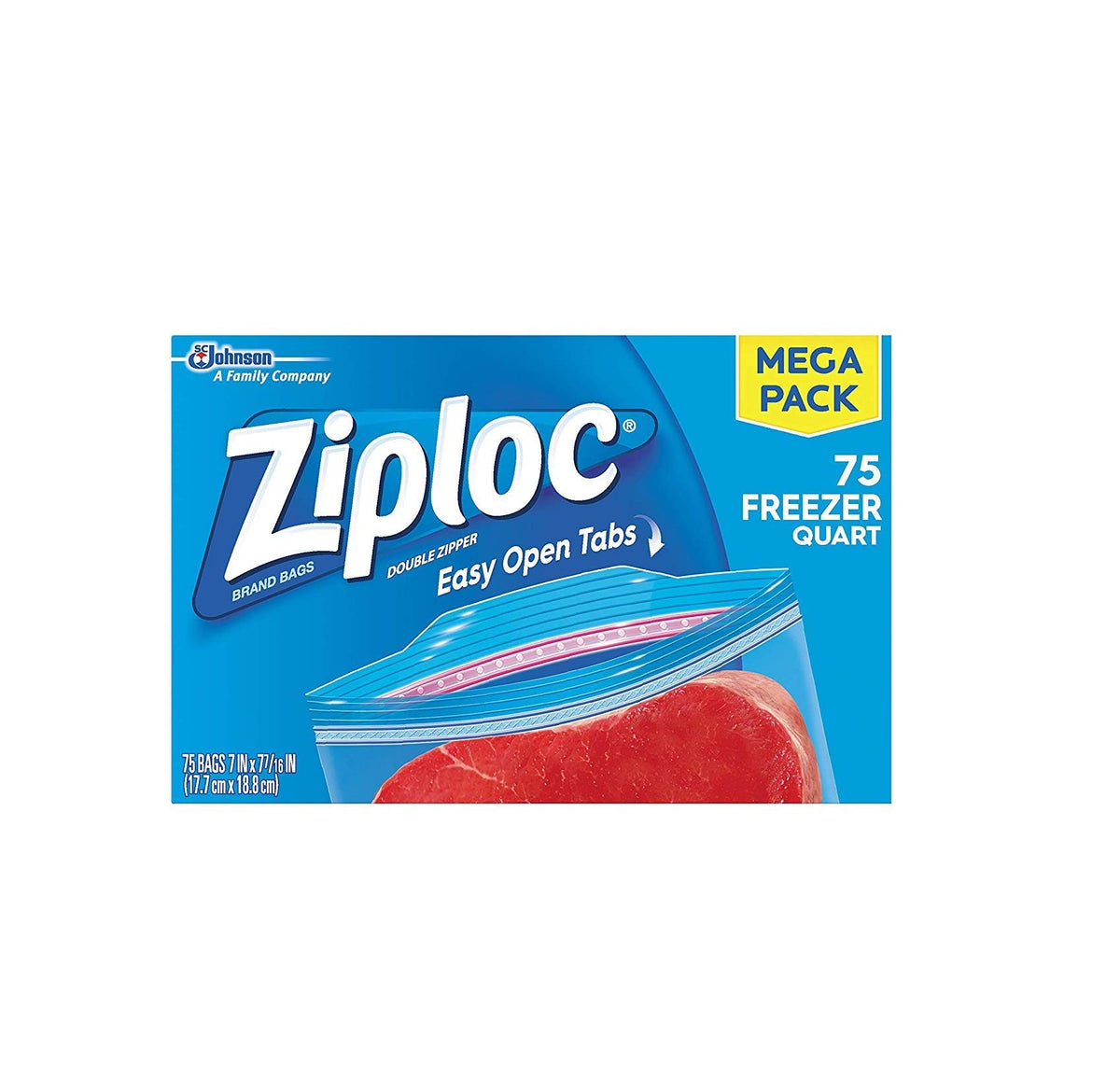 Ziploc Freezer Bags, Quart, 75 ct (2 Pack)