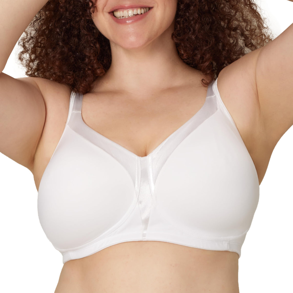 Playtex womens 18 Hour Silky Soft Smoothing Wireless Us4803, Available in Single and 2-pack Bras, White, 40DD US