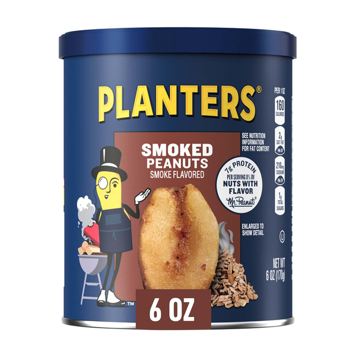 Planters Smoked Peanuts, 6 Ounce (Pack of 8)